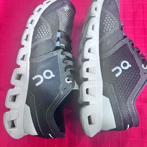On Running Black and Light Beige Athletic Shoes